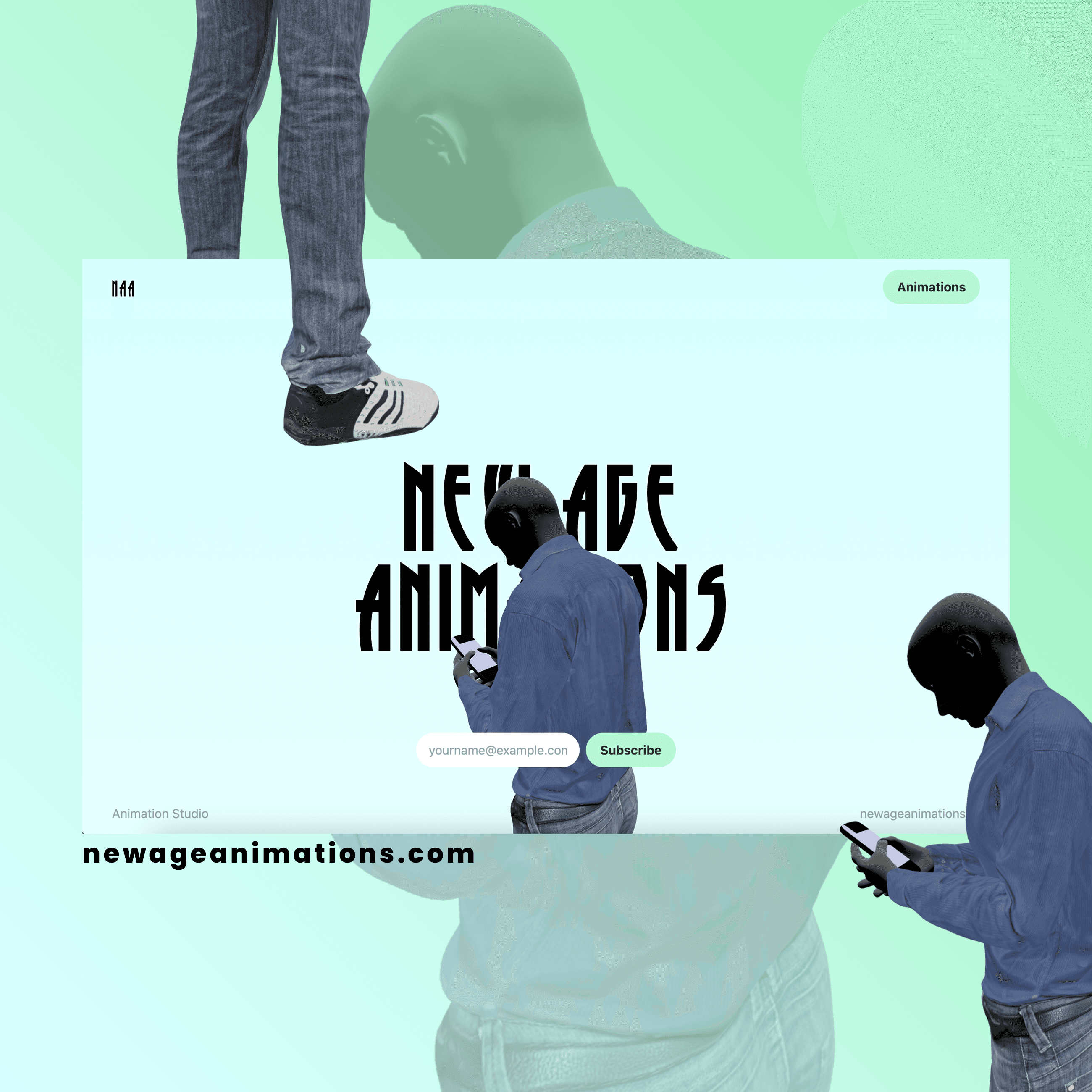 New age animation website banner
